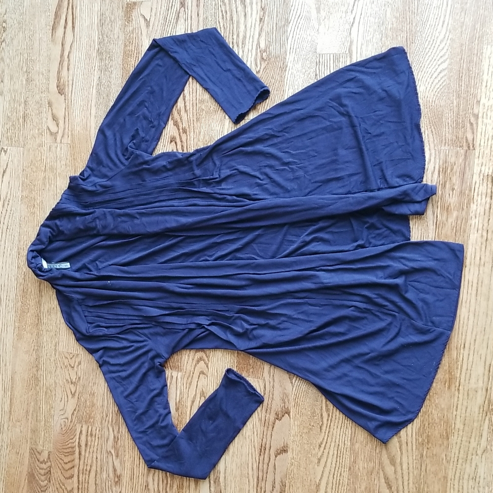 (S) Kische Navy Blue Rayon Blend Super Soft Cardigan ❤ Flowy ❤ Cozy